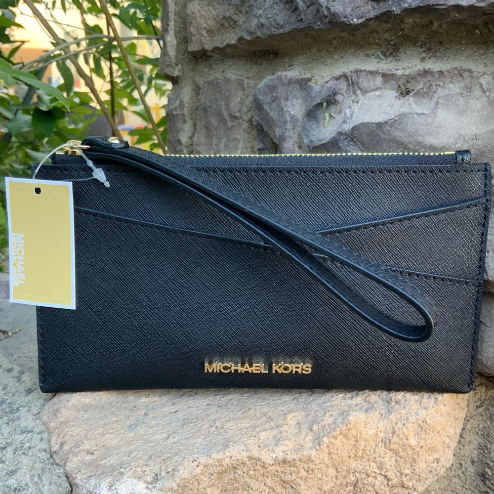 Michael Kors jet set med Saffiano leather Crossover Wristlet